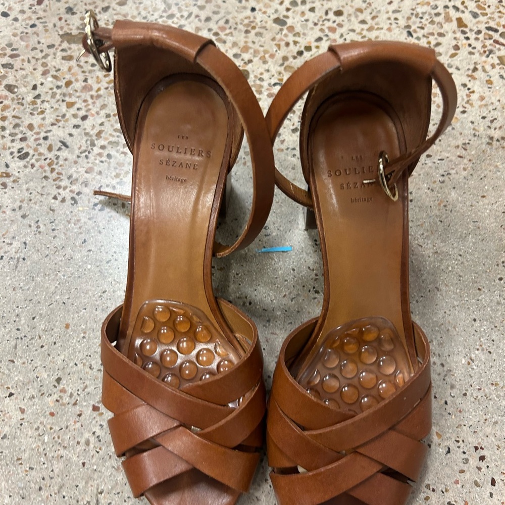 Sezane Brown Strappy Sandals